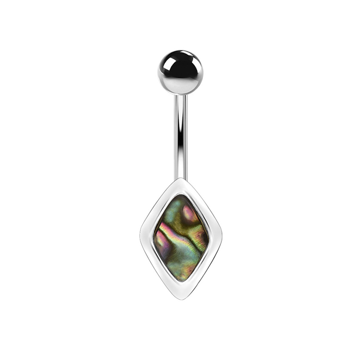 14G Stainless Steel Navel Rings For Women, Fashionable Rhomboid Shell Paper Ring For Navel, Jewelry For Body Piercing