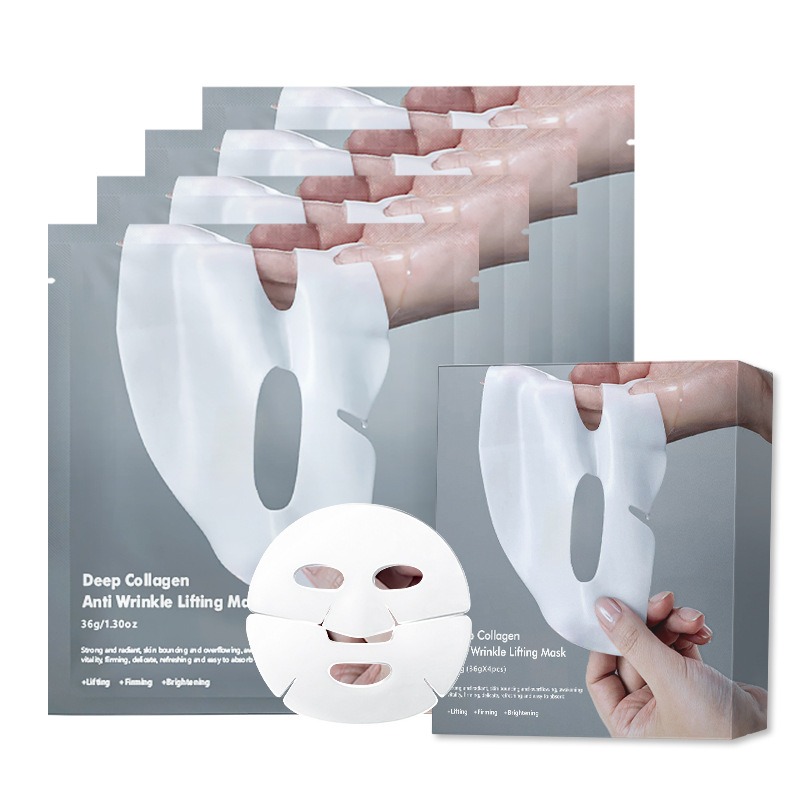 KOEC Collagen Patch Mask – 4 Packs – Bio-Collagen Real Deep Mask – Deep Hydration, Pore Tightening, Anti Wrinkle – 35g Each – For All Skin Types