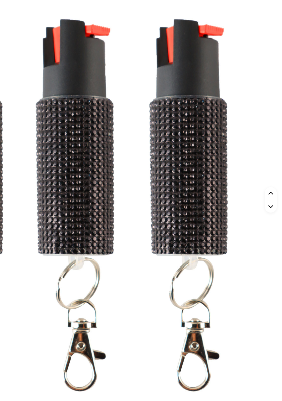 (2pcs) Anti Wolf Spray Black Pepper Spray Max Strength 0.67 fl oz Fashionable Monochromatic Design for Women Men Self Defense Keychain